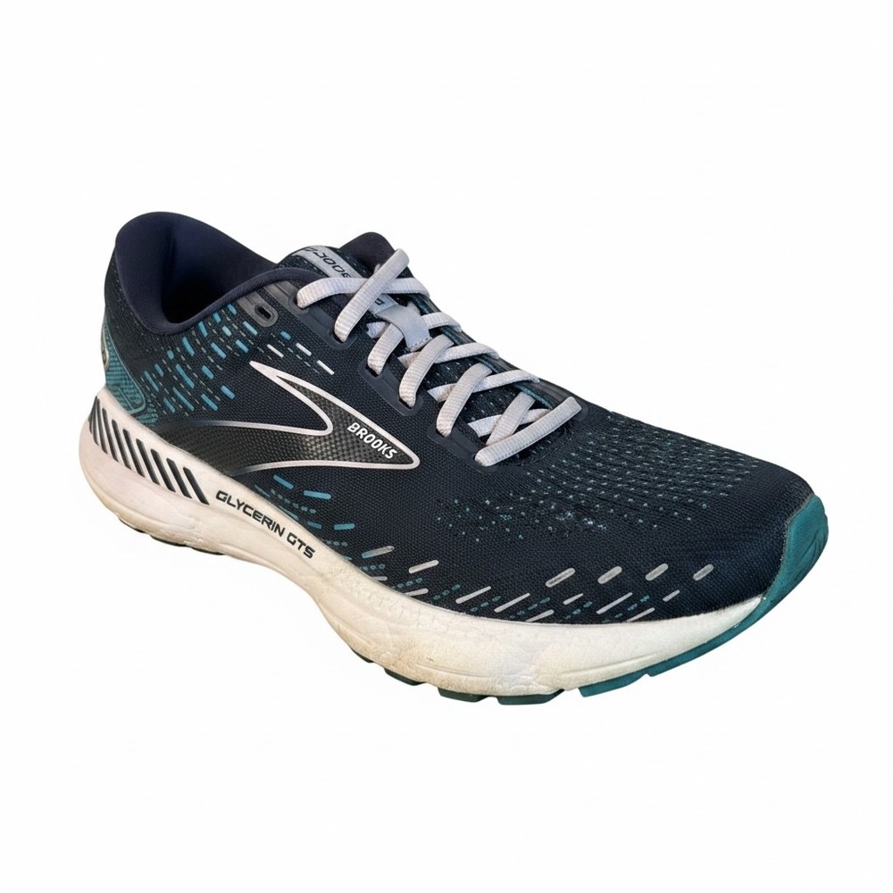 Brooks Glycerin GTS 20 Womens 10.5 Wide D Navy Blue Running Shoes 1203701D499